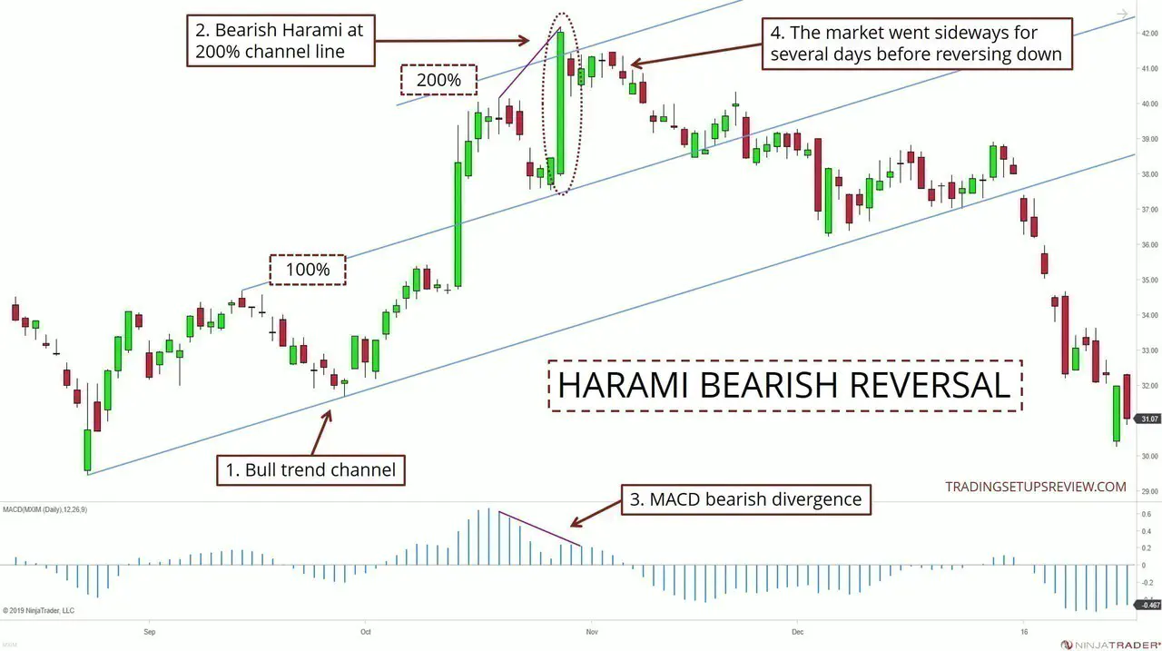 Harami Candlestick Bearish Example